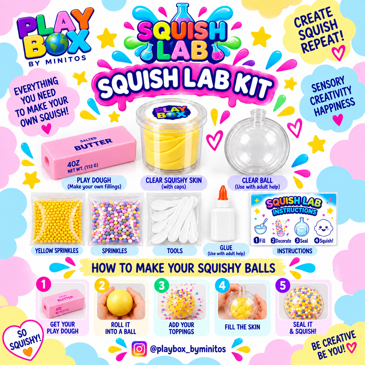 Squish Kit: One pink Butter skin and clear round skin