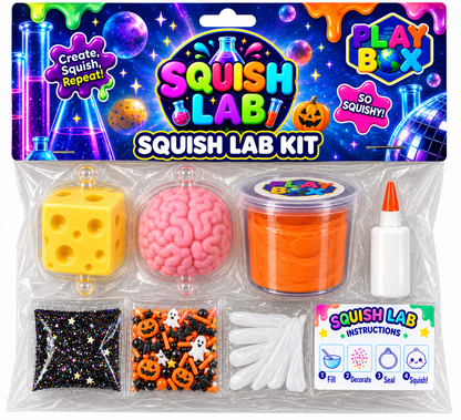 Spooky Squish Kit: Pink Brain Skin and Yellow Cheese Skin